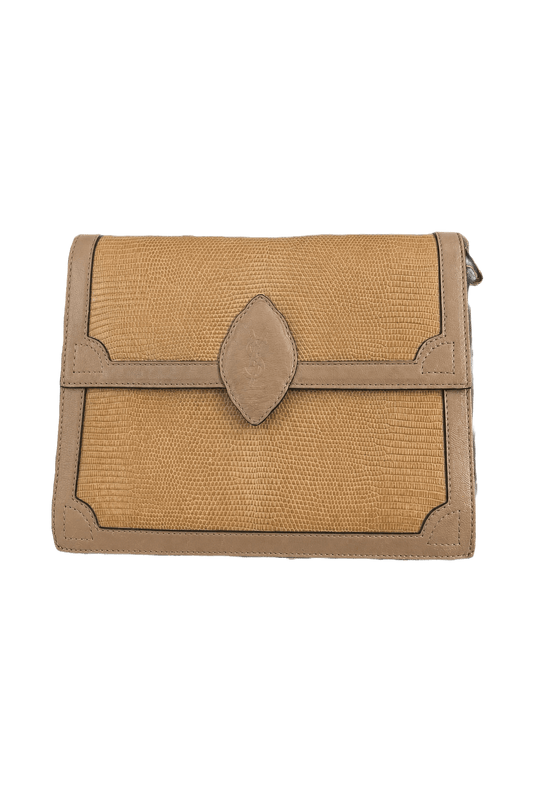 1980s Tan Leather Bag - Front View