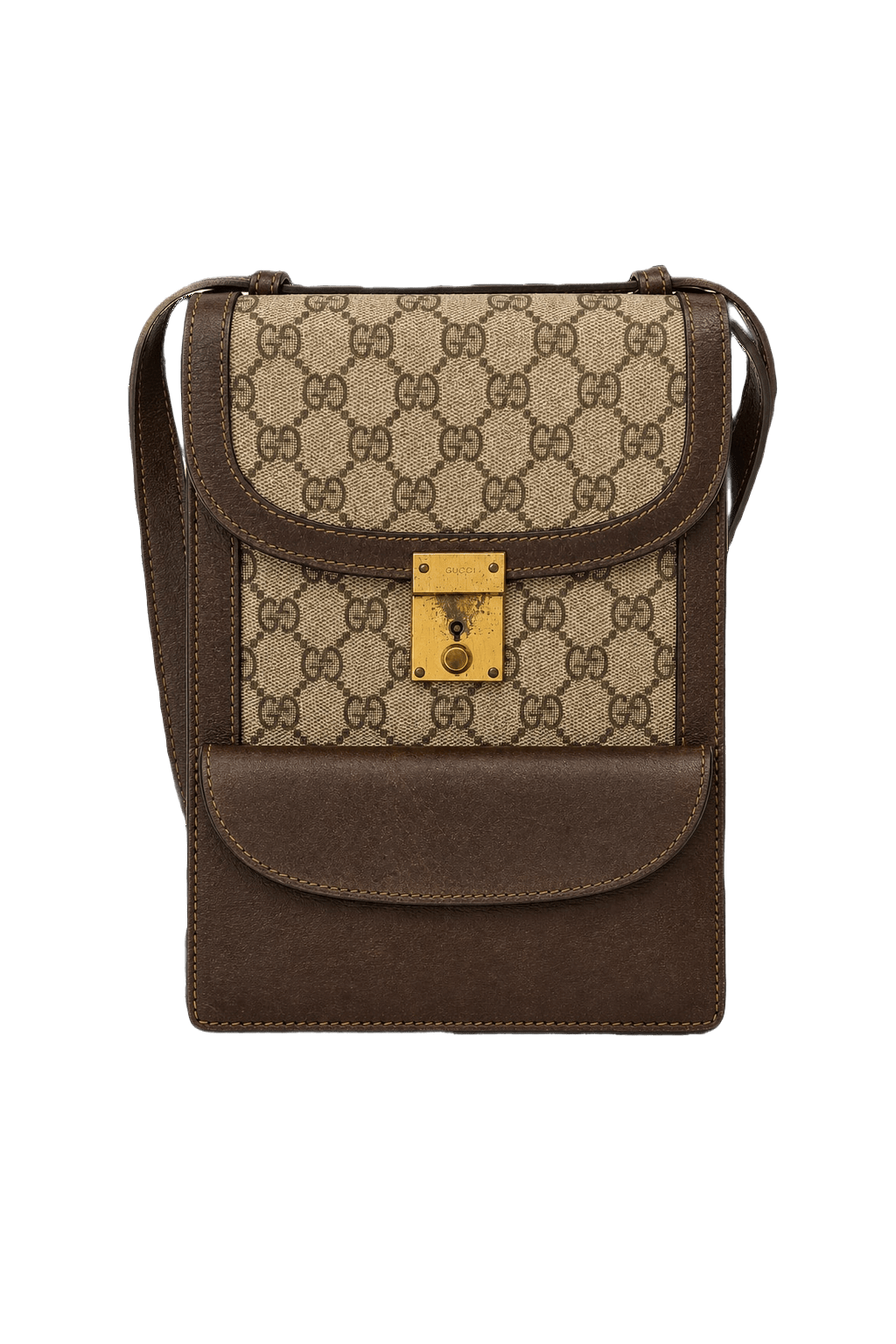 1980s Brown Canvas Bag - Front View