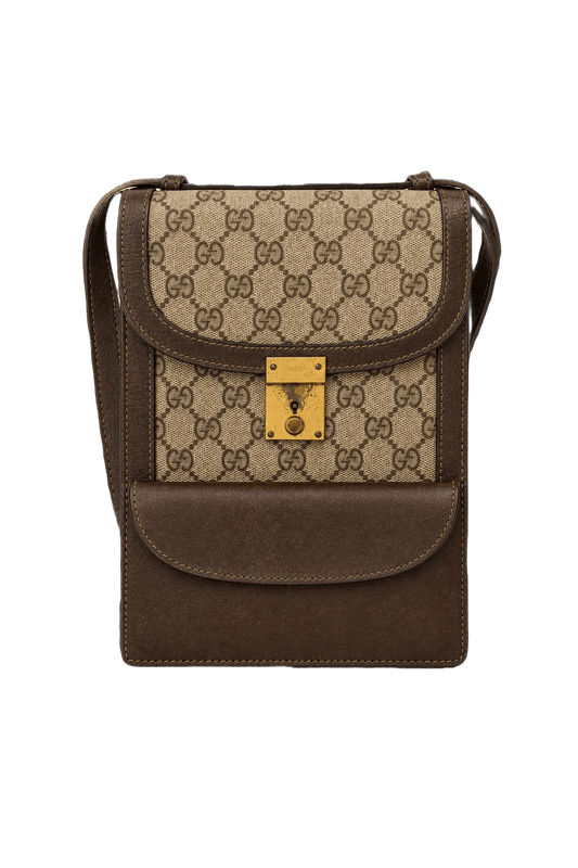 1980s Brown Canvas Bag - Front View