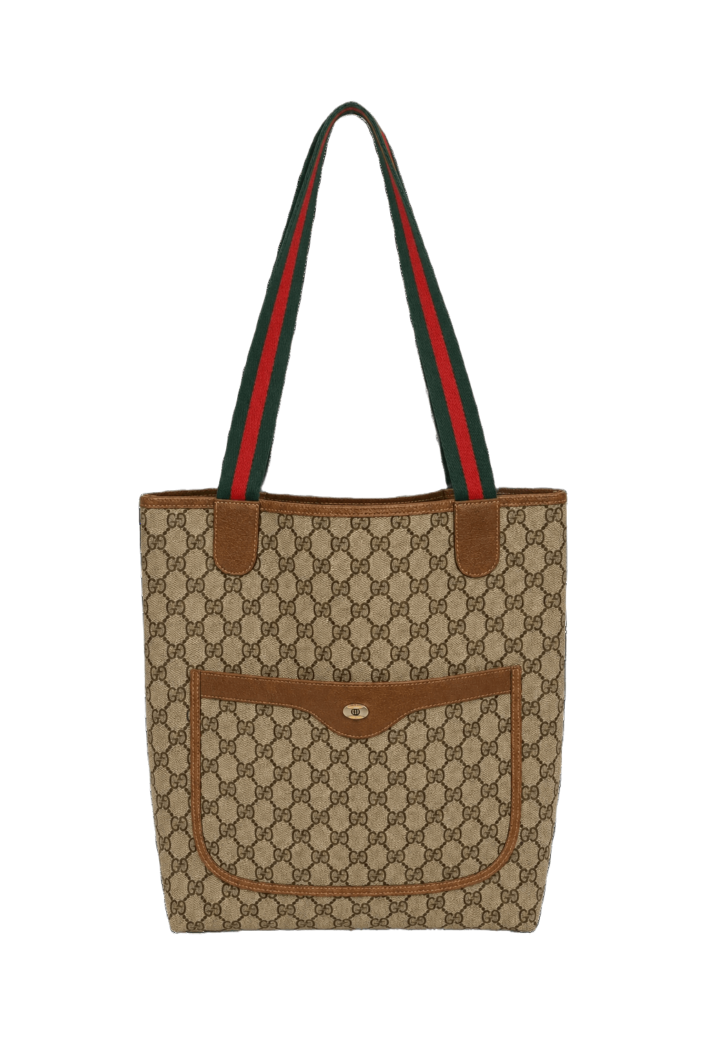 1990s Beige Canvas Bag - Front View