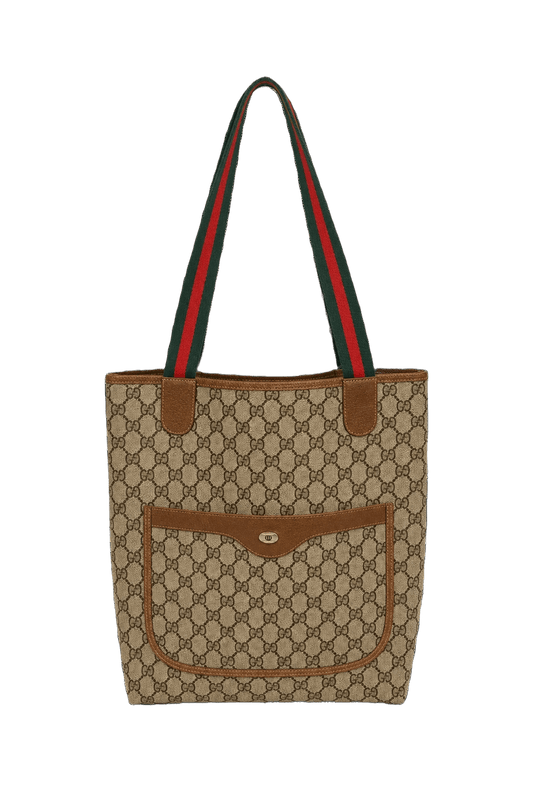 1990s Beige Canvas Bag - Front View