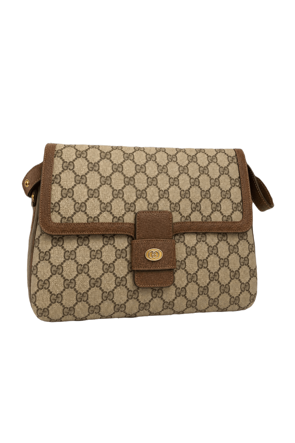 1990s Beige Canvas Gucci Bag - Front View