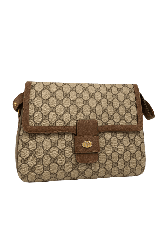 1990s Beige Canvas Gucci Bag - Front View