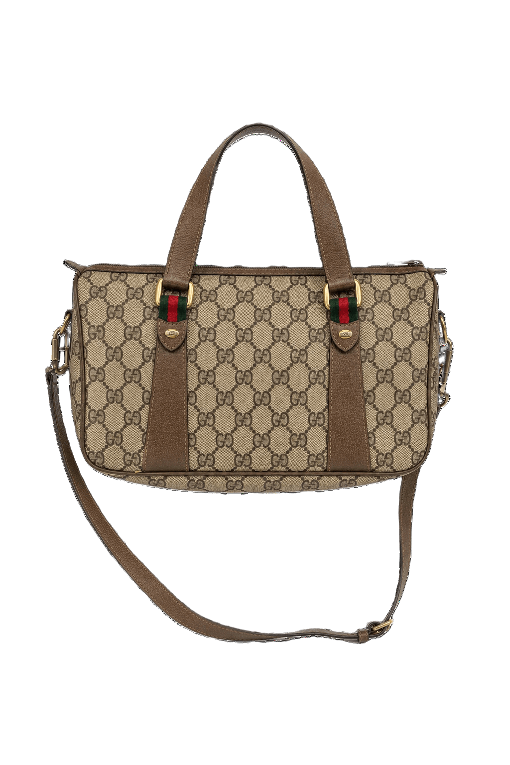 1980s Beige Canvas Handbag - Front View