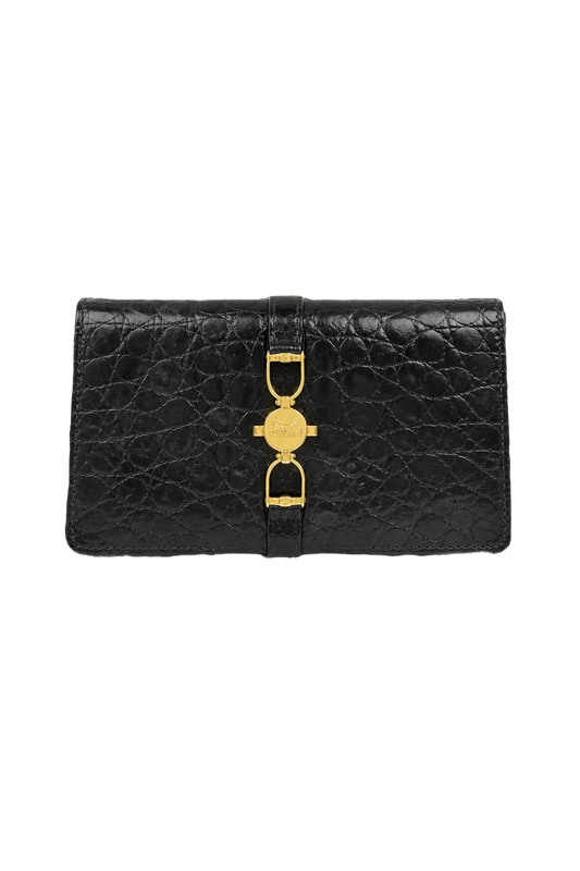1980s Black Leather Bag - Front View