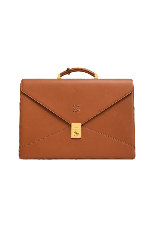 1980s Camel Brown Leather Handbag - Front View