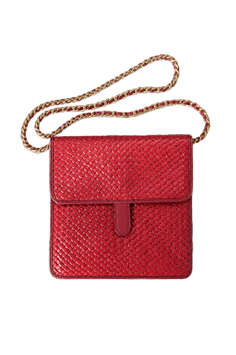 1970s Red Leather Bag - Front View