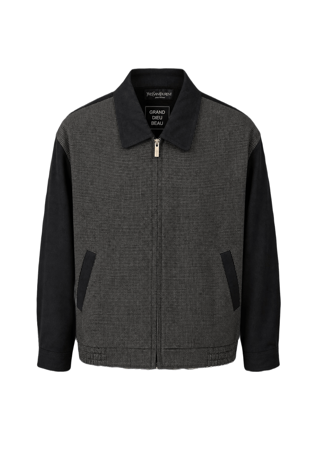 1980s Black Wool Blend Jacket - Front View