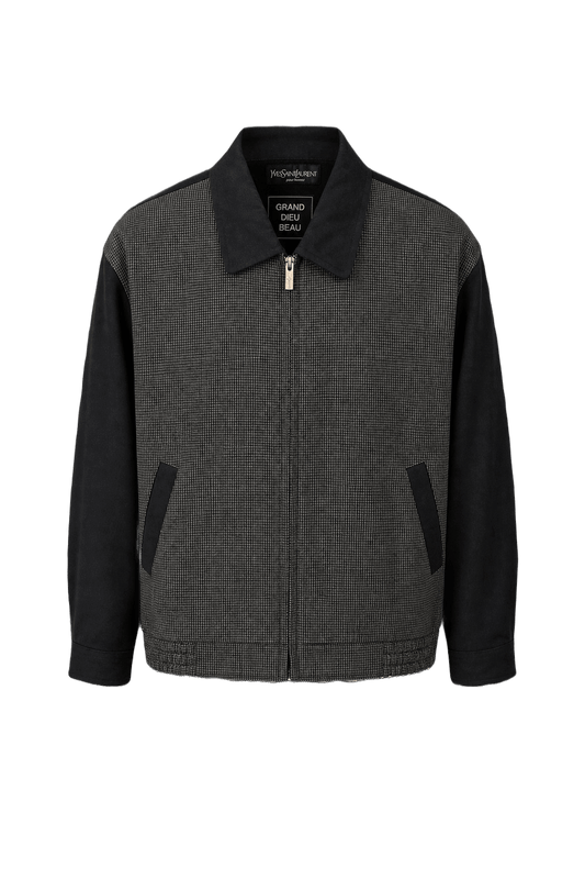 1980s Black Wool Blend Jacket - Front View