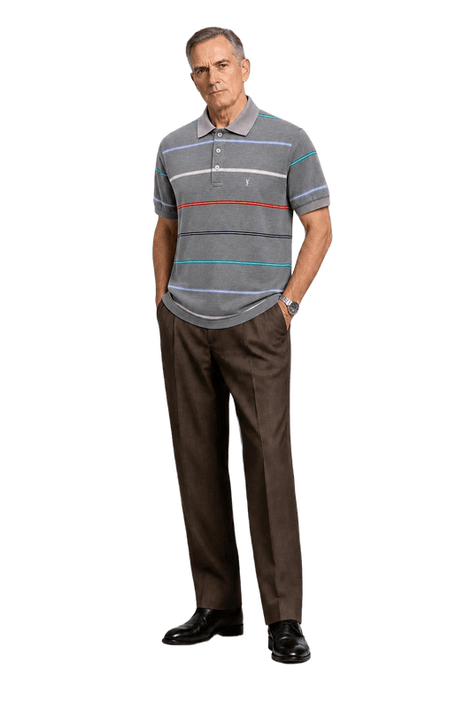 1990s Grey Cotton Polo - Model