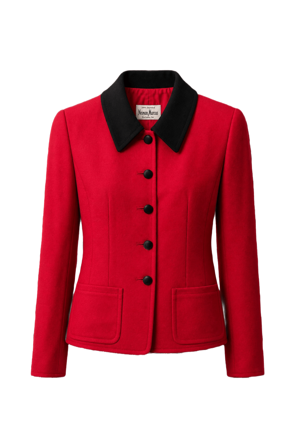 1980s Red Wool Jacket - Front View