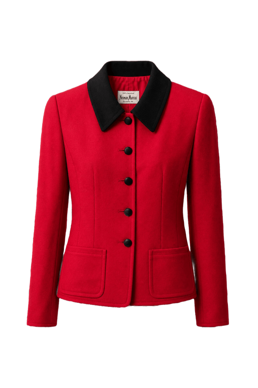 1980s Red Wool Jacket - Front View