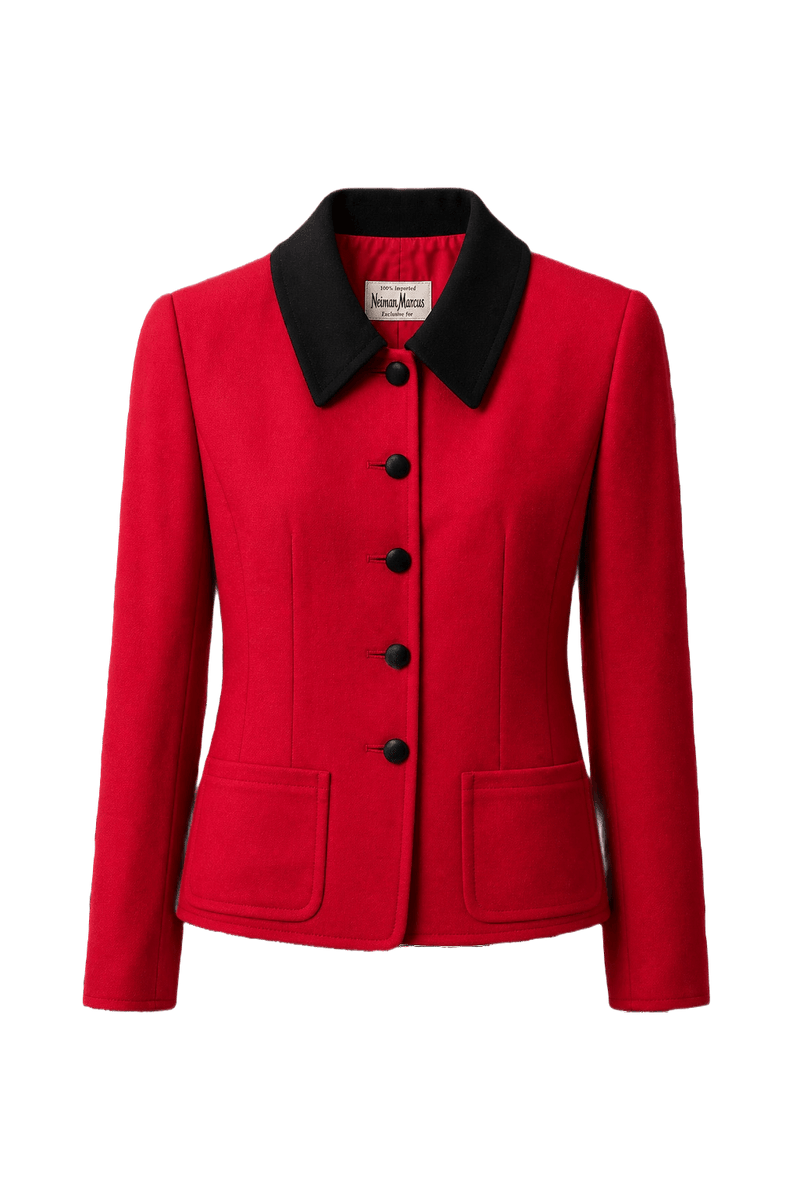 1980s Red Wool Jacket - Front View