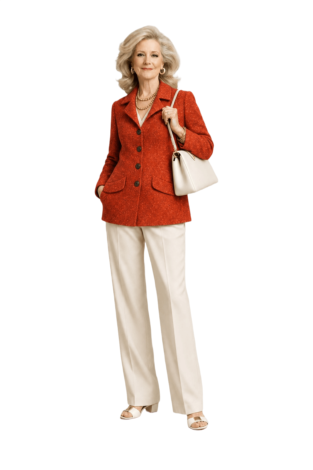 1970s Orange Wool Jacket - Model