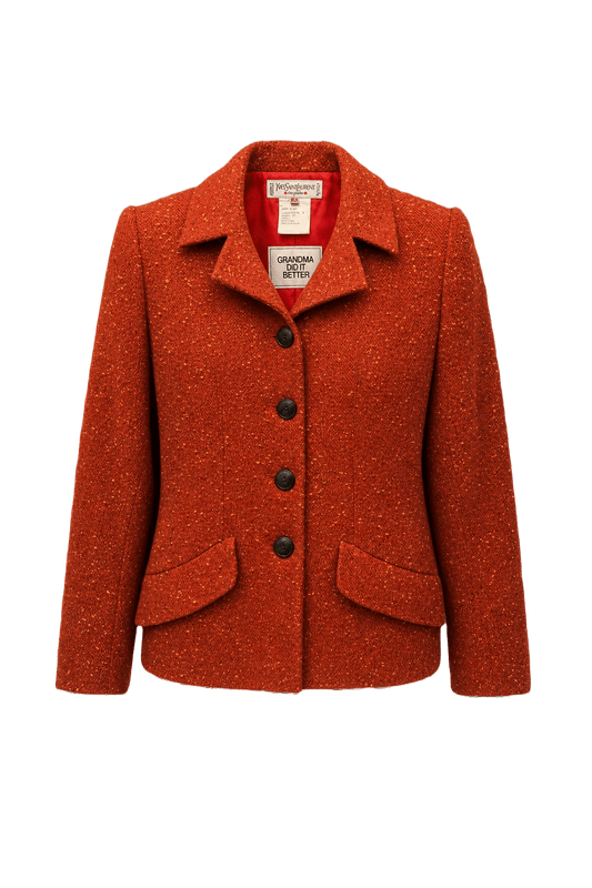 1970s Orange Wool Jacket - Front View