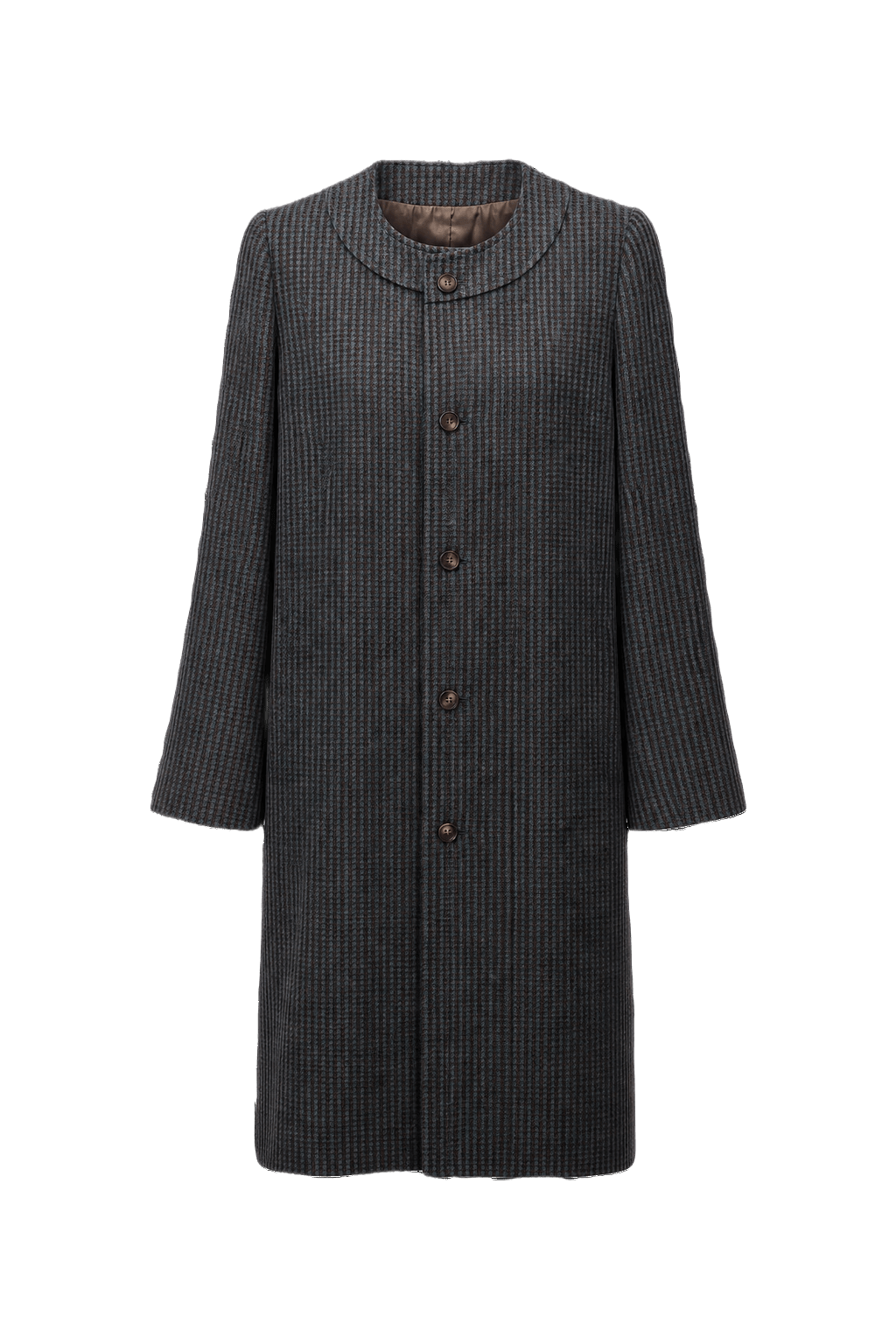1970s Dark Grey Wool Coat - Front View