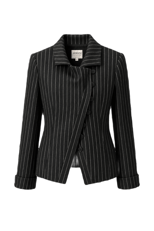 1990s Black Wool Jacket - Front View