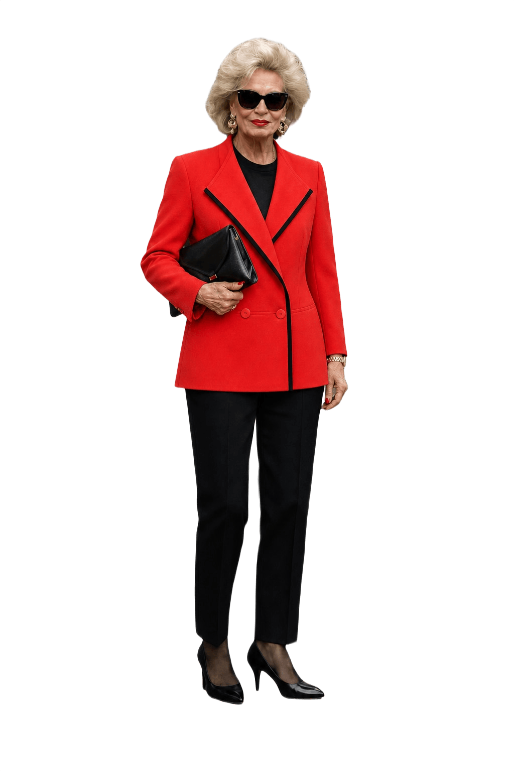 1980s Bright Red Wool Blazer - Model