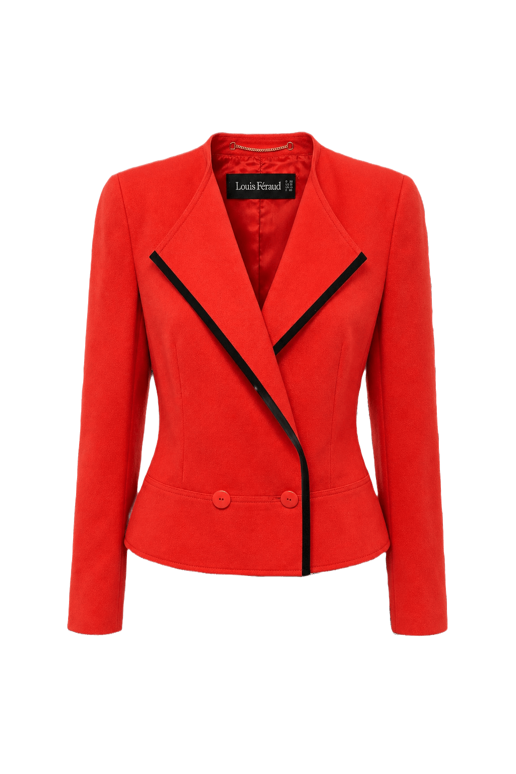 1980s Bright Red Wool Blazer - Front View