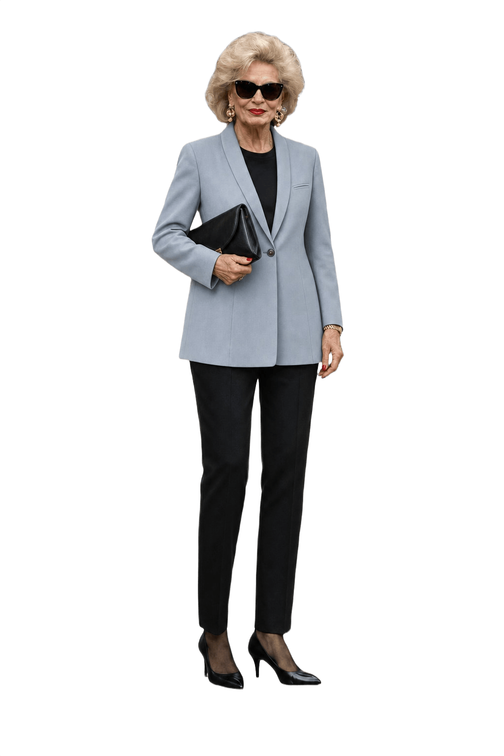 1980s Light Blue Wool Blazer - Model