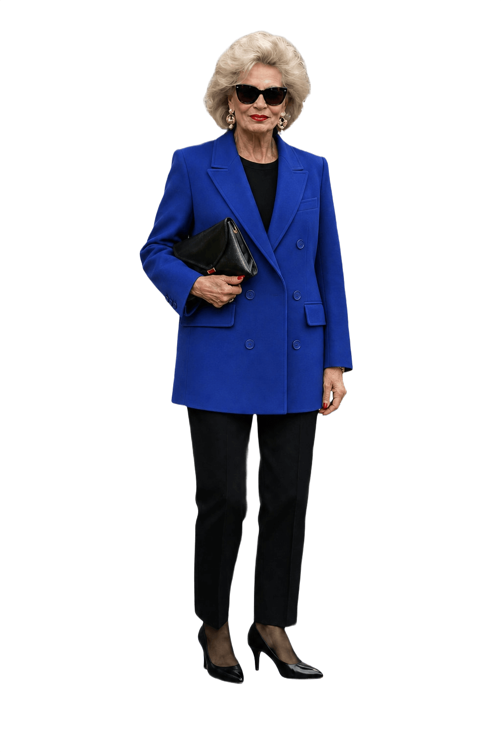 1980s Electric Blue Wool Blazer - Model
