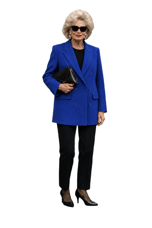 1980s Electric Blue Wool Blazer - Model