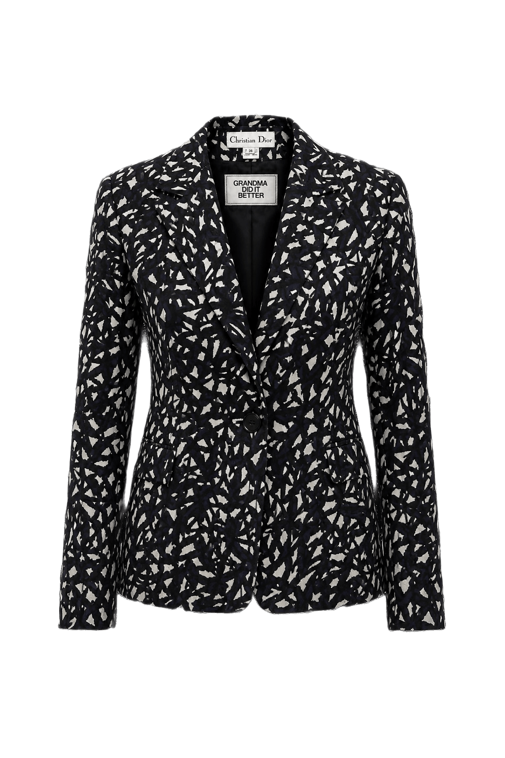 1990s Black Wool Jacket - Front View