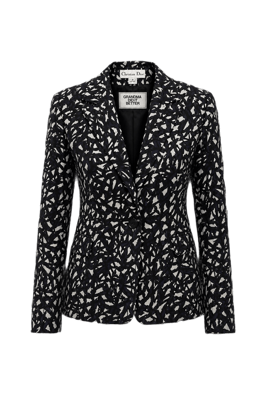 1990s Black Wool Jacket - Front View