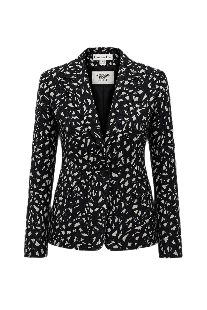 1990s Black Wool Jacket - Front View