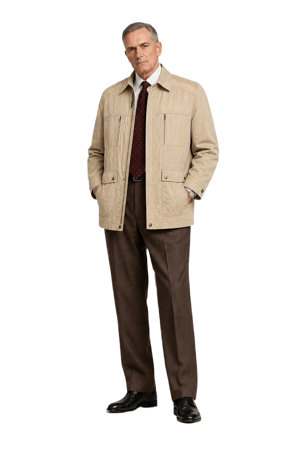 1990s Beige Cotton Jacket - Model