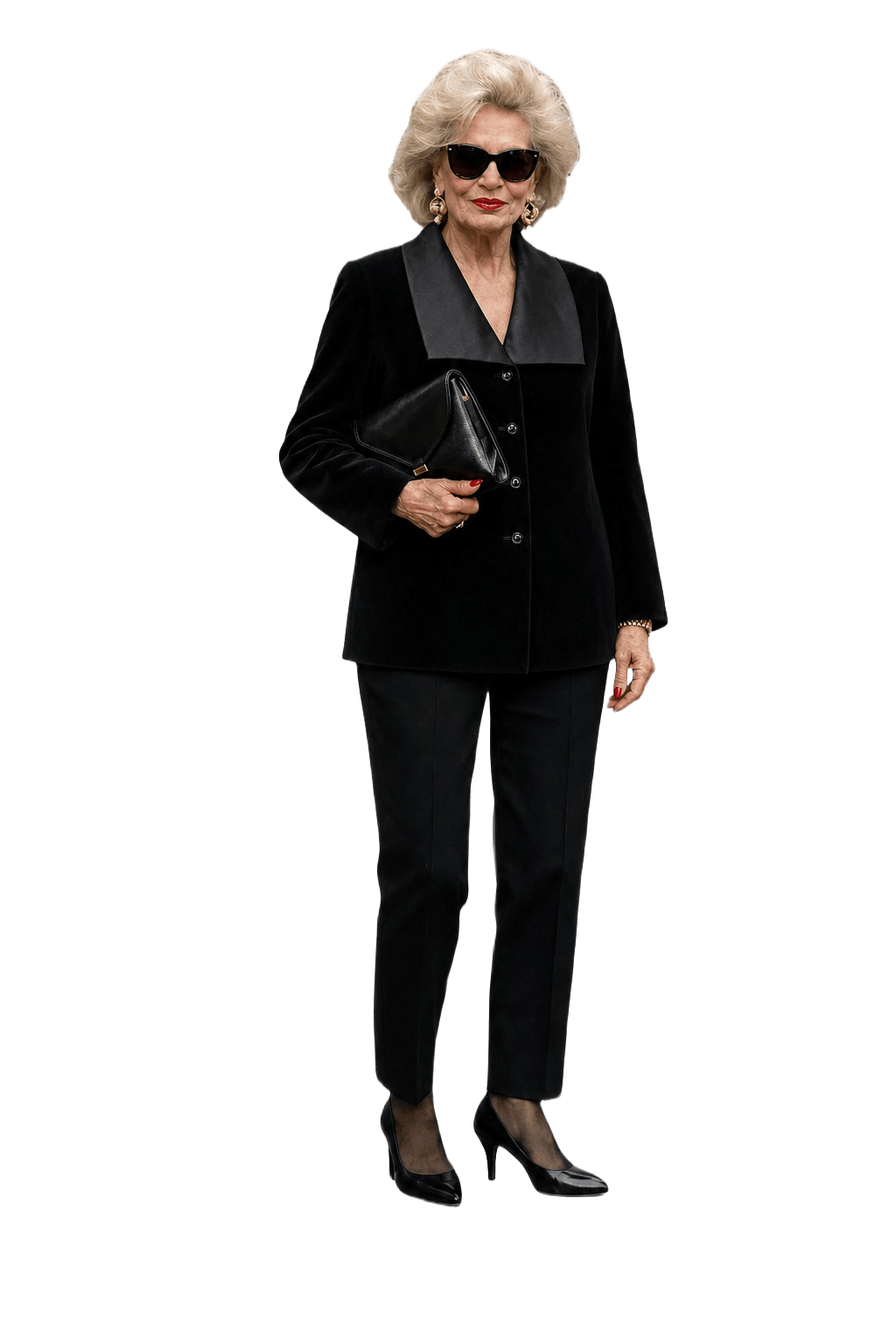 1980s Black Velvet Jacket - Model