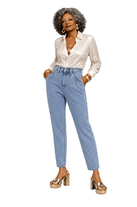 1980s Light Blue Denim Jeans - Model