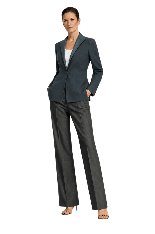 1990s Teal Wool Blazer - Model