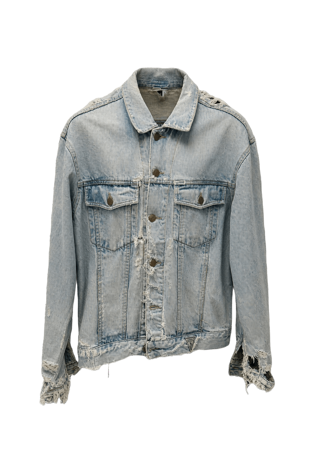 1990s Light Blue Denim Jacket - Front View
