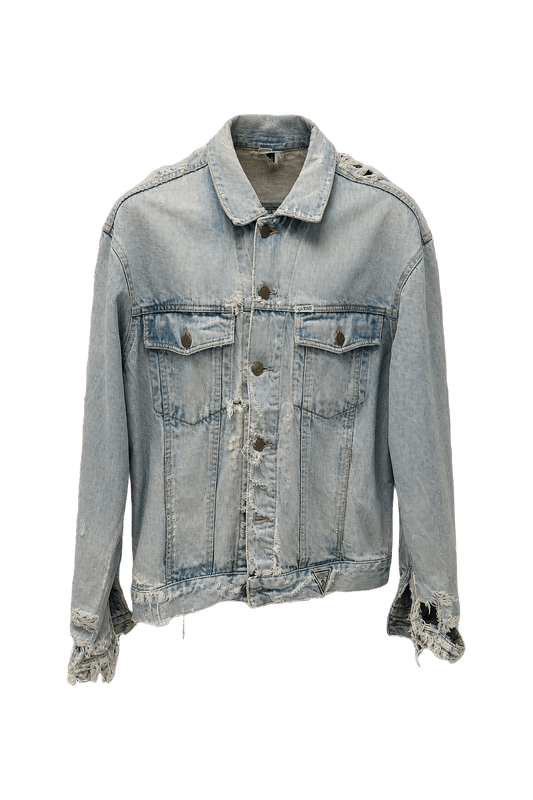 1990s Light Blue Denim Jacket - Front View