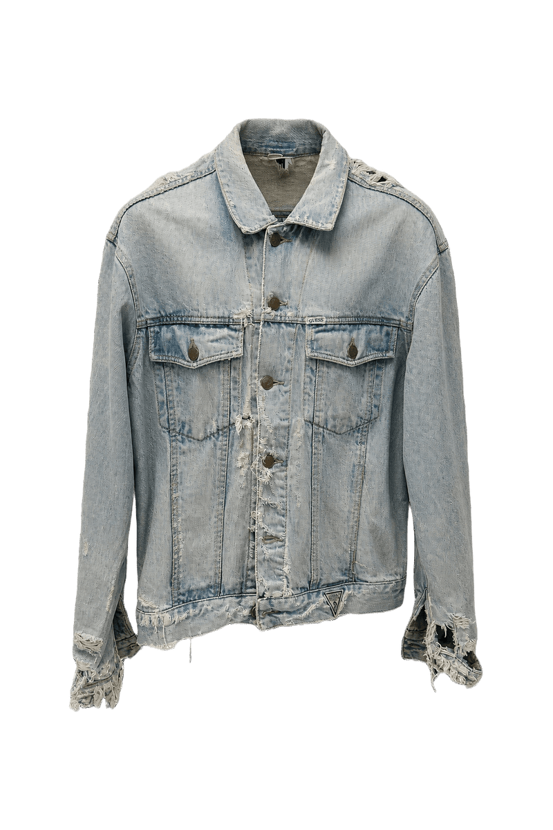 1990s Light Blue Denim Jacket - Front View