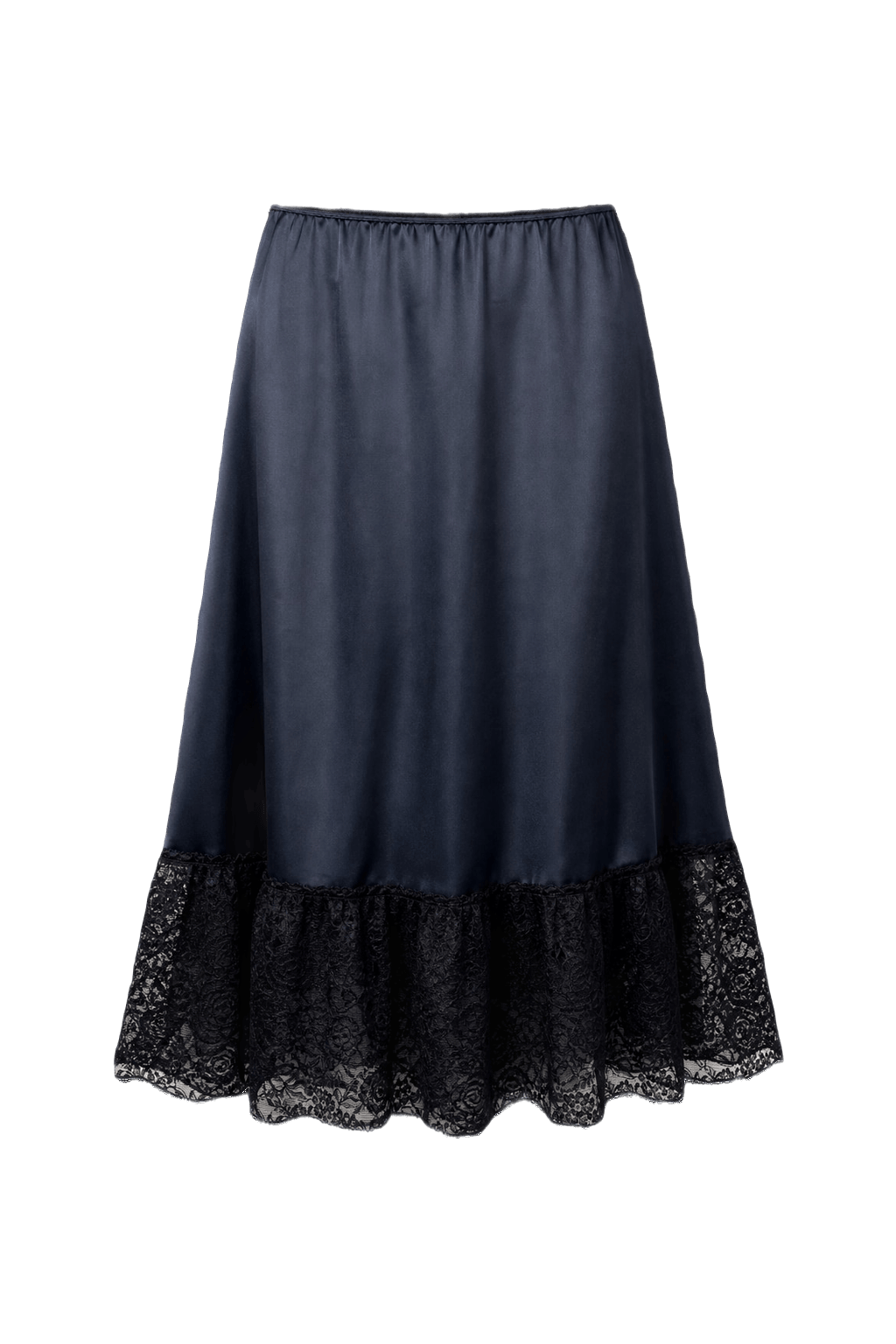 1960s Navy Blue Nylon Skirt - Front View
