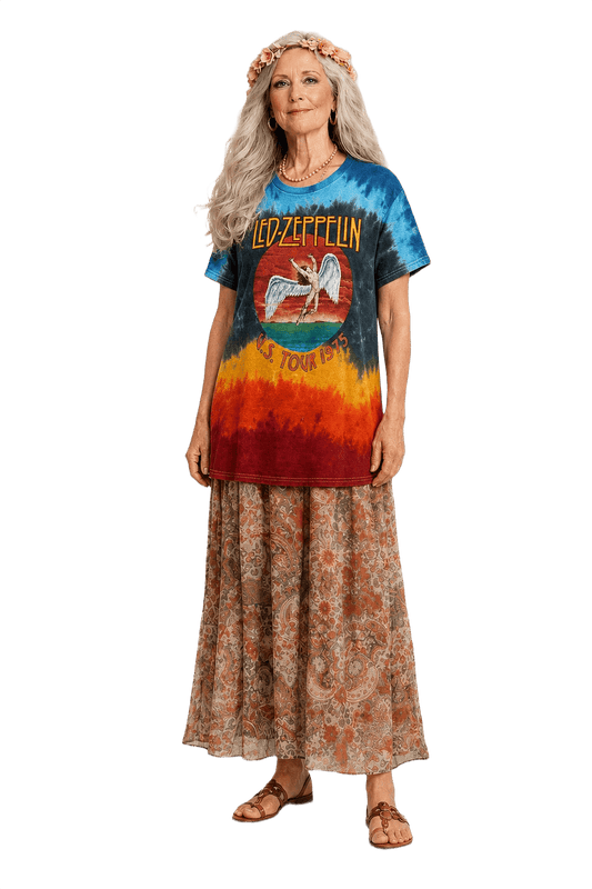 1970s Multi-color Cotton T-shirt - Model