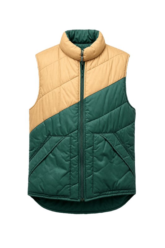 1990s Green Nylon Vest - Front View