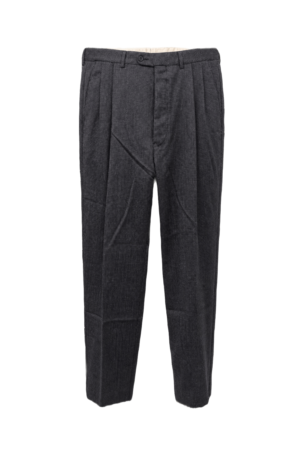 1960s Charcoal Grey Wool Trousers - Front View