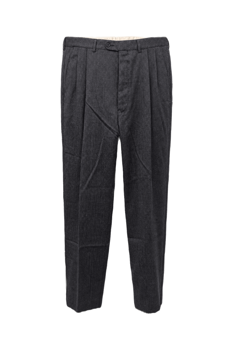 1960s Charcoal Grey Wool Trousers - Front View