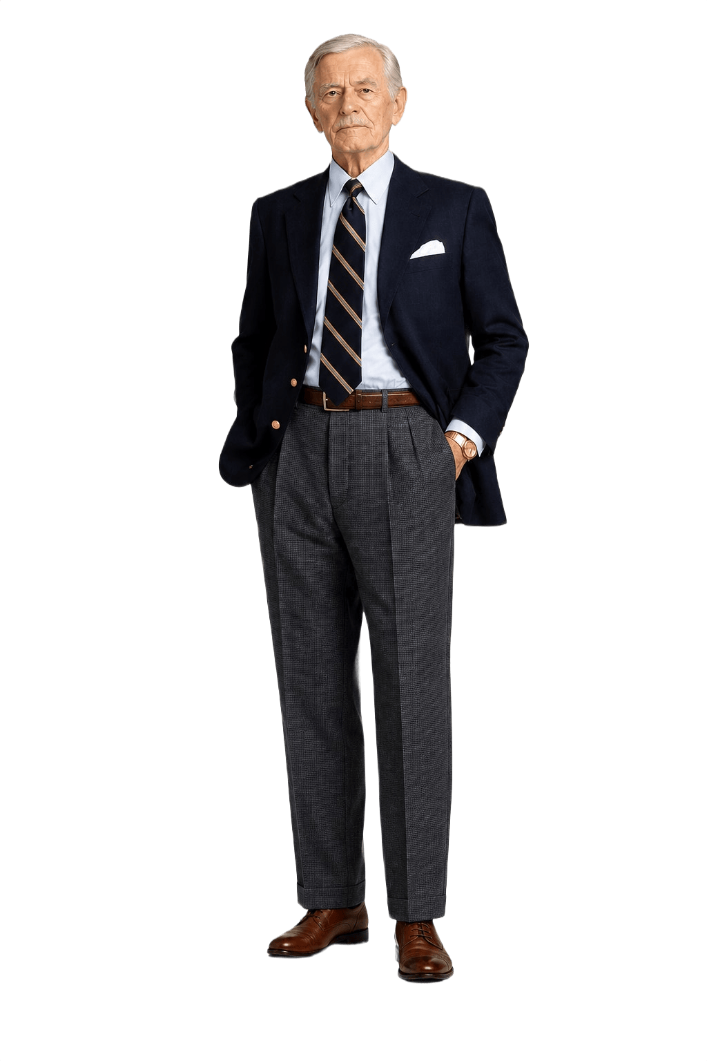 1960s Charcoal Grey Wool Trousers - Model