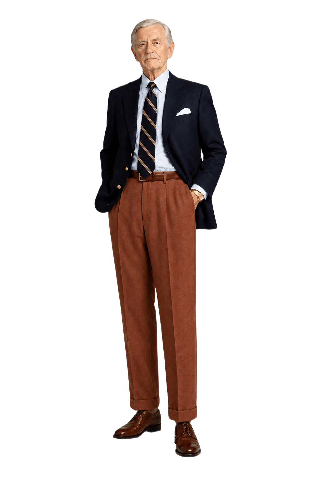 1960s Brown Wool Trousers - Model