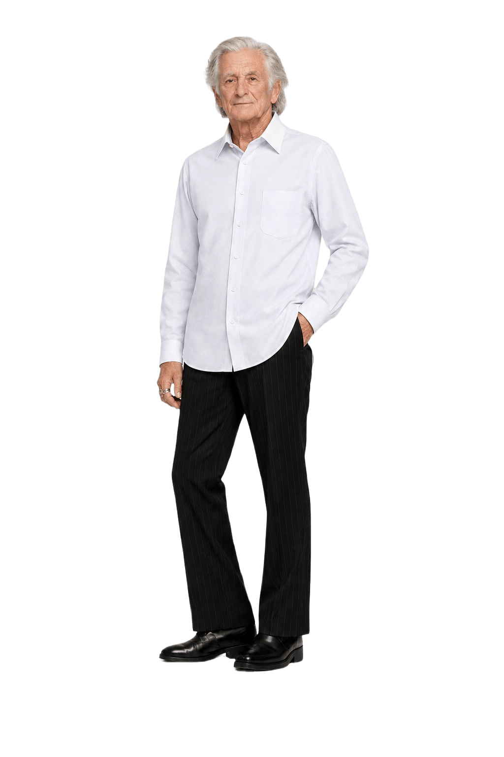 1970s Light Blue Cotton Dress Shirt - Model