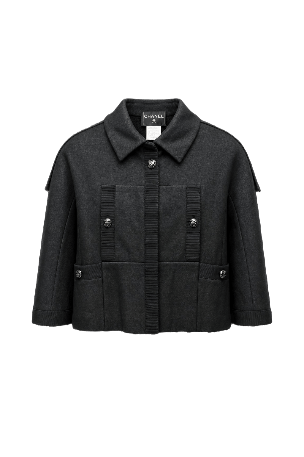 1980s Dark Grey Unknown Jacket - Front View