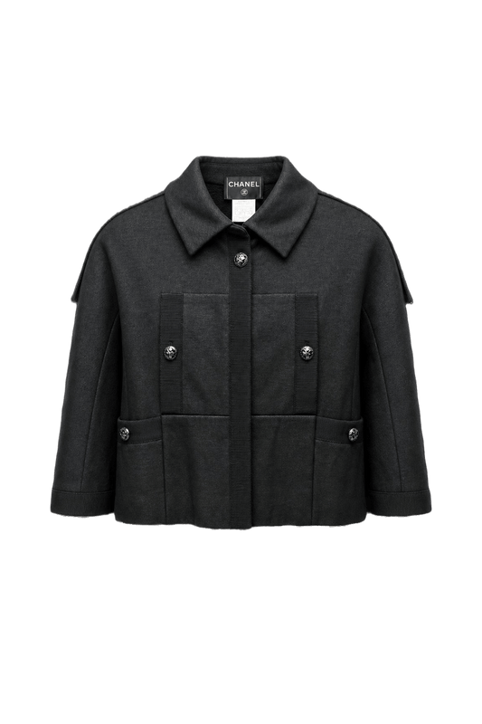 1980s Dark Grey Unknown Jacket - Front View