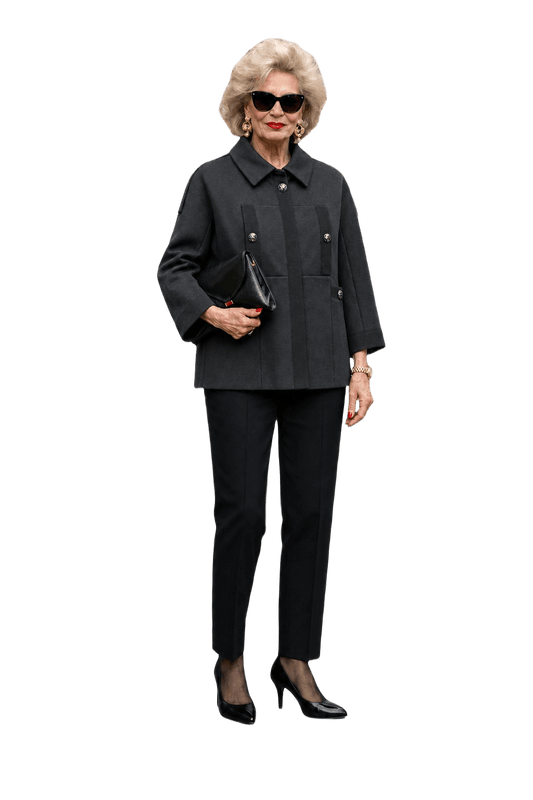 1980s Dark Grey Unknown Jacket - Model