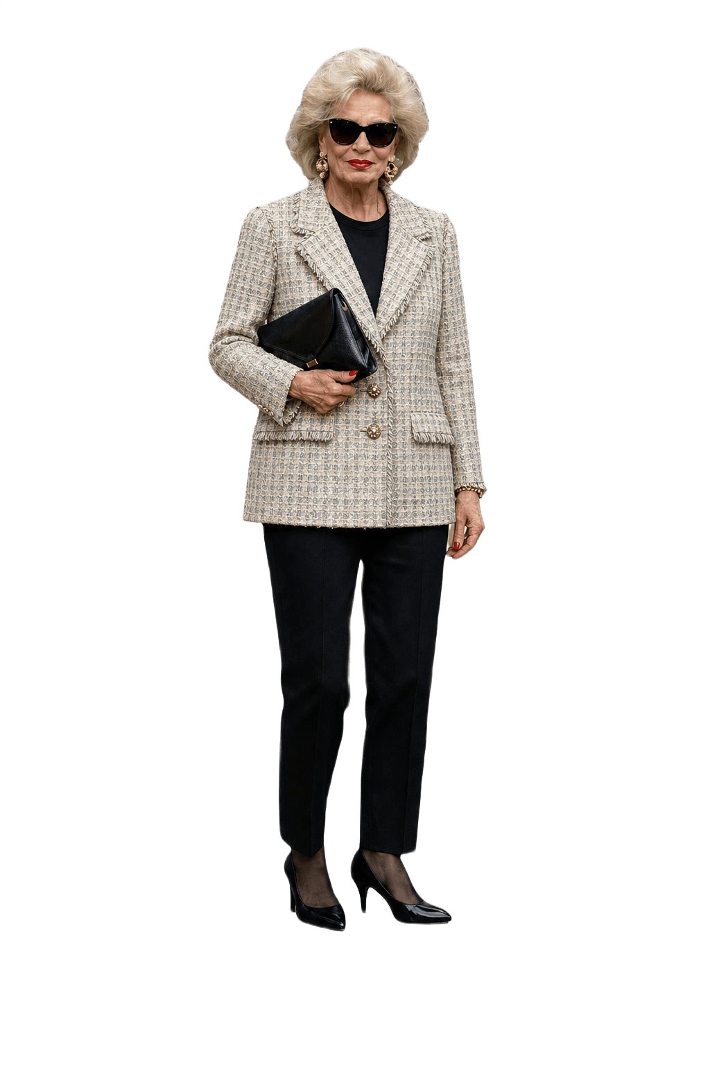 1980s Cream Tweed Blazer - Model