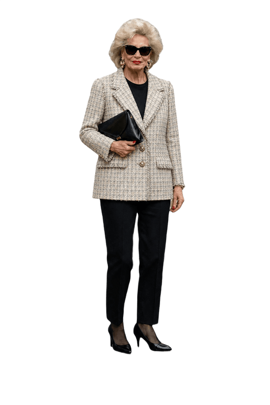 1980s Cream Tweed Blazer - Model