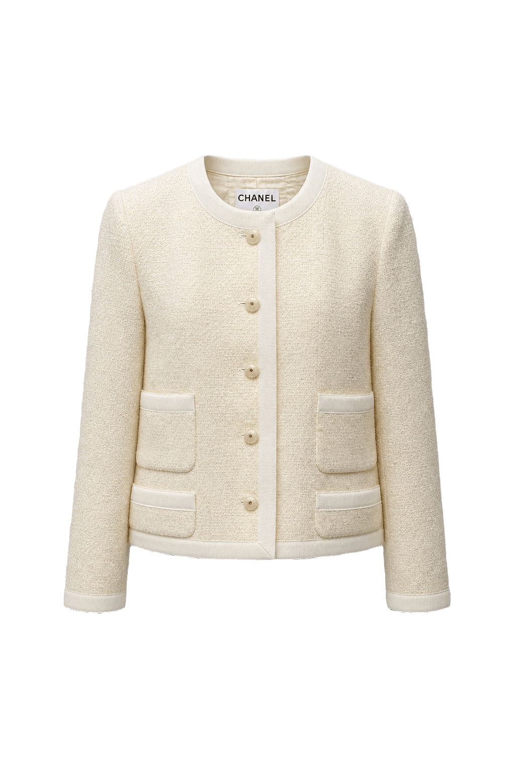 1980s Cream Wool Jacket - Front View